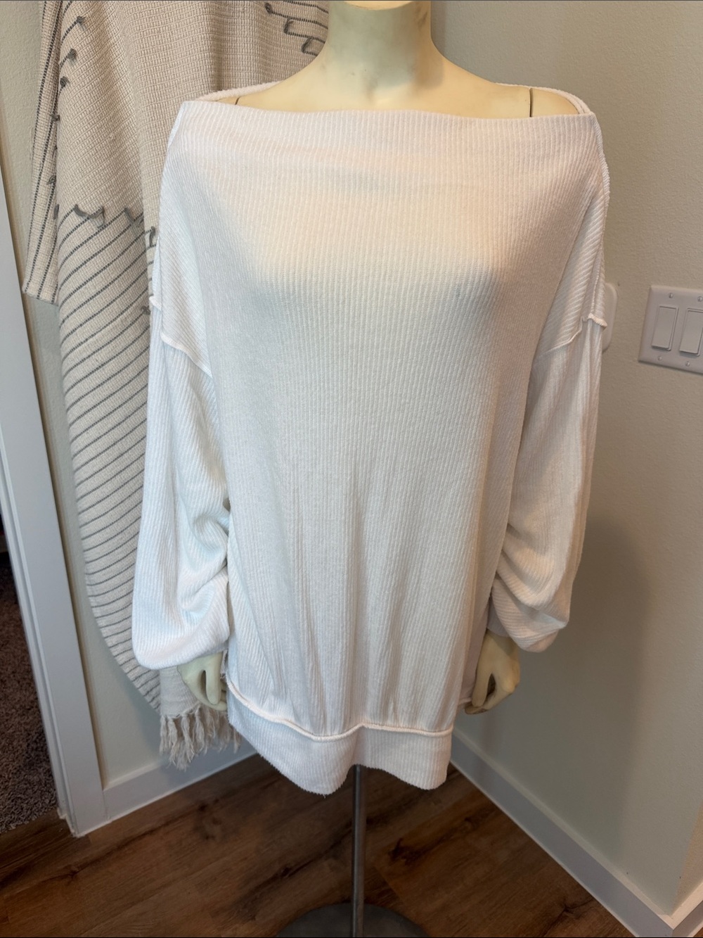 We The Free Off-Shoulder White Women's Sweater